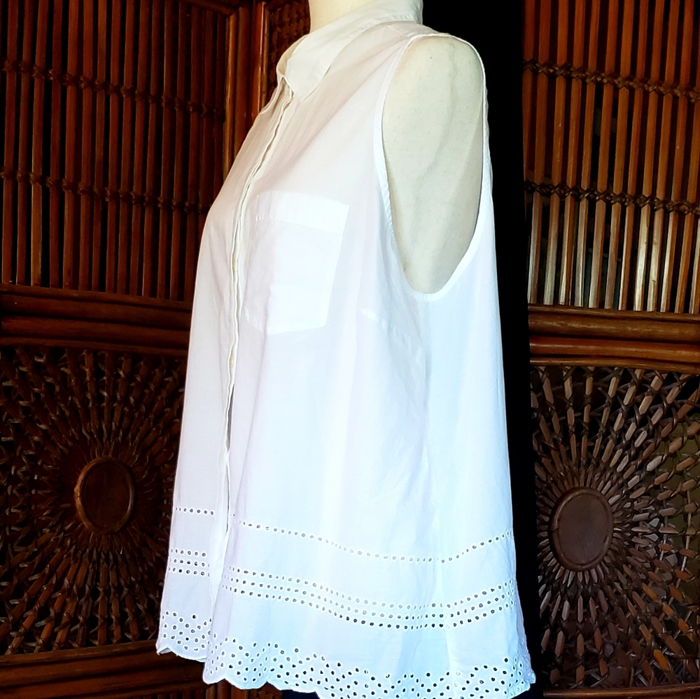 OLD NAVY Cotton Eyelet Blouse - XXL - EUC/Like New - Picture 3 of 8